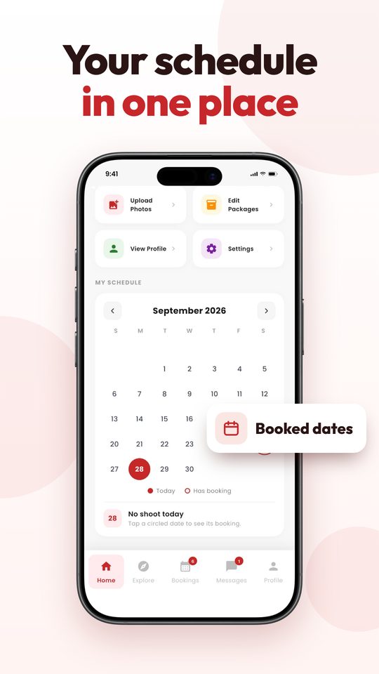 Schedule screen
